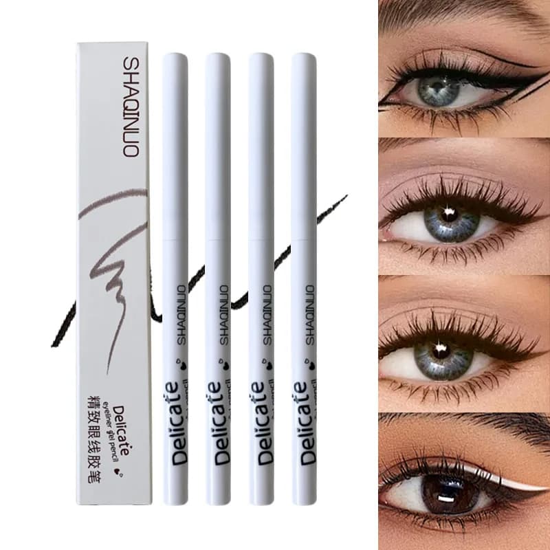 Matita gel eyeliner SHAQINUO Precision: impermeabile e liscia, colore naturale, facile da usare per i principianti