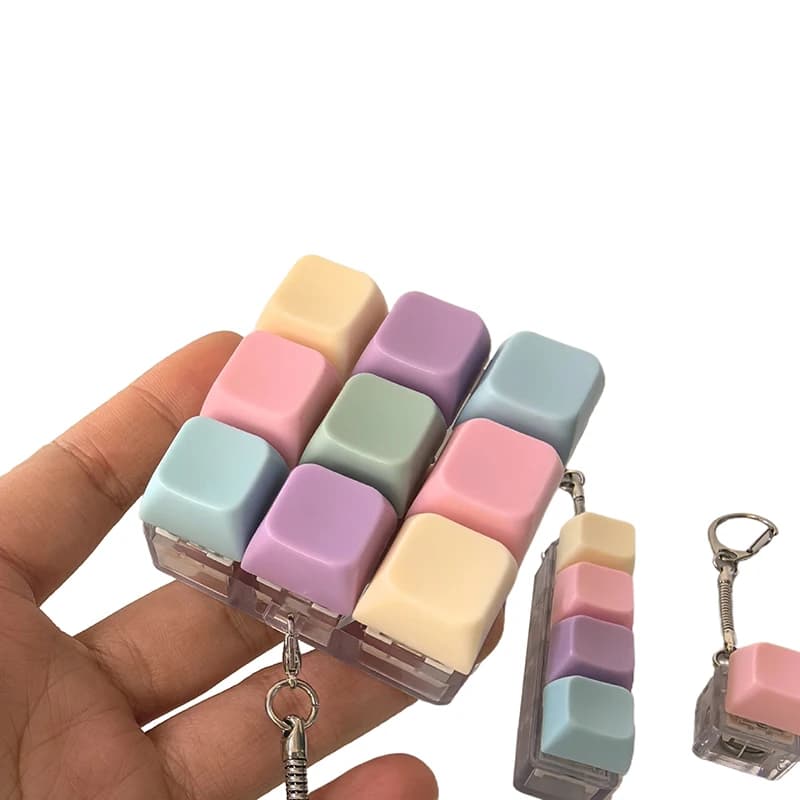 1/4/5/9 key toy finger keyboard cap toy mechanical keyboard axis tester button keycap keychain keyboard keychain