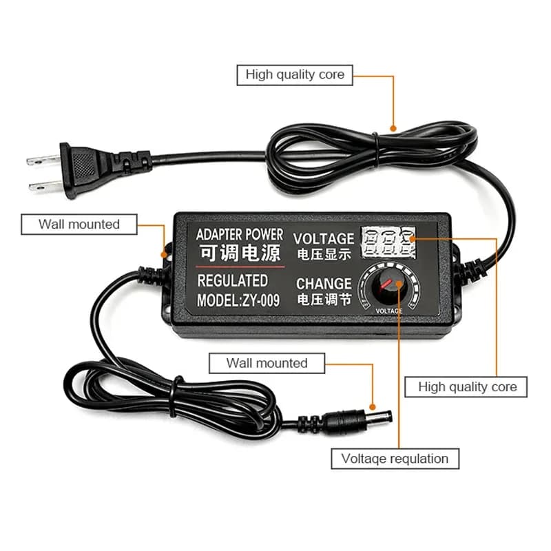 Alimentatore da 220V a 5V 9V 12V 24V 1A 2A 3A 5A adattatore di alimentazione regolabile universale AC DC Display tensione dello schermo regolata