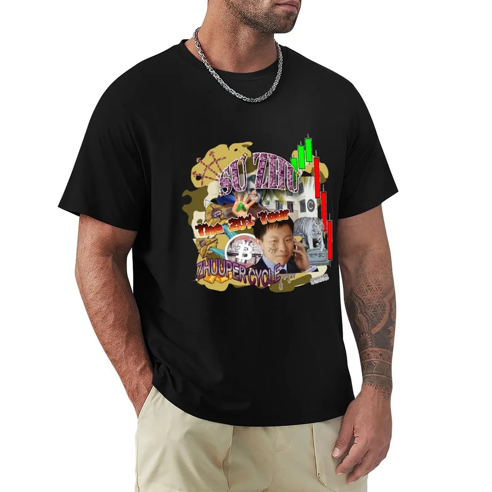 Three Arrows Capital - T-shirt Su Zhu 20% Tour, taglia grande, per uso quotidiano