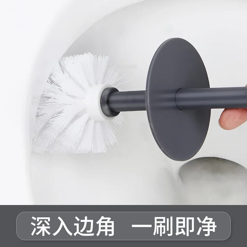 Set di spazzole per WC - spazzola per WC in plastica con base - spazzola per la pulizia del WC in silicone con manico lungo
