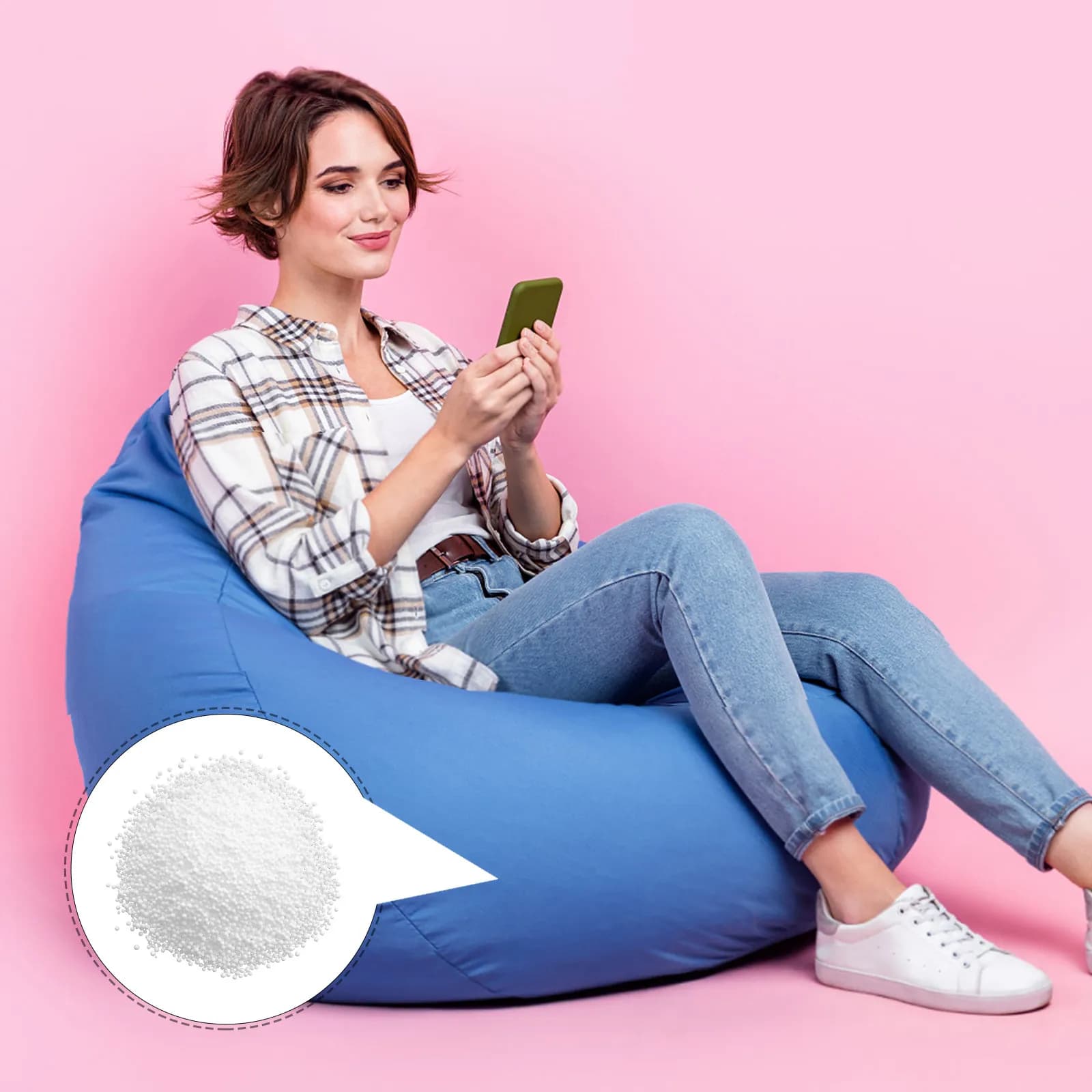 Riempimento per Pouf in Perle di Schiuma, Imbottitura per Sedie e Divani, Perle di Schiuma Morbide per un Supporto Confortevole