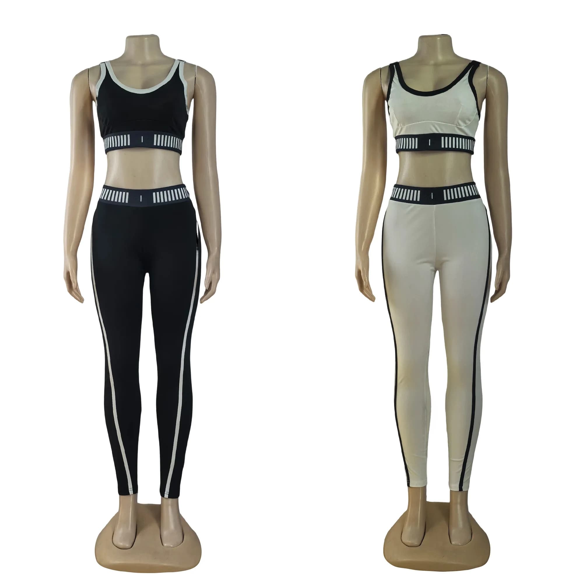 J5148 Summer new fashion casual adjustable sleeveless vest fitness waist-cinching sport yoga set