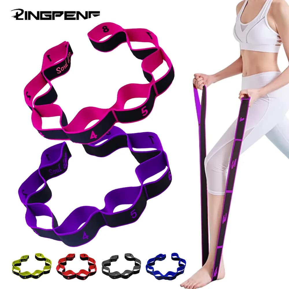 Elongation Belt for Dance Yoga 8 Sections Pilates Fitness Voltage Digital Elasticity Latin Elastic Resistance Band