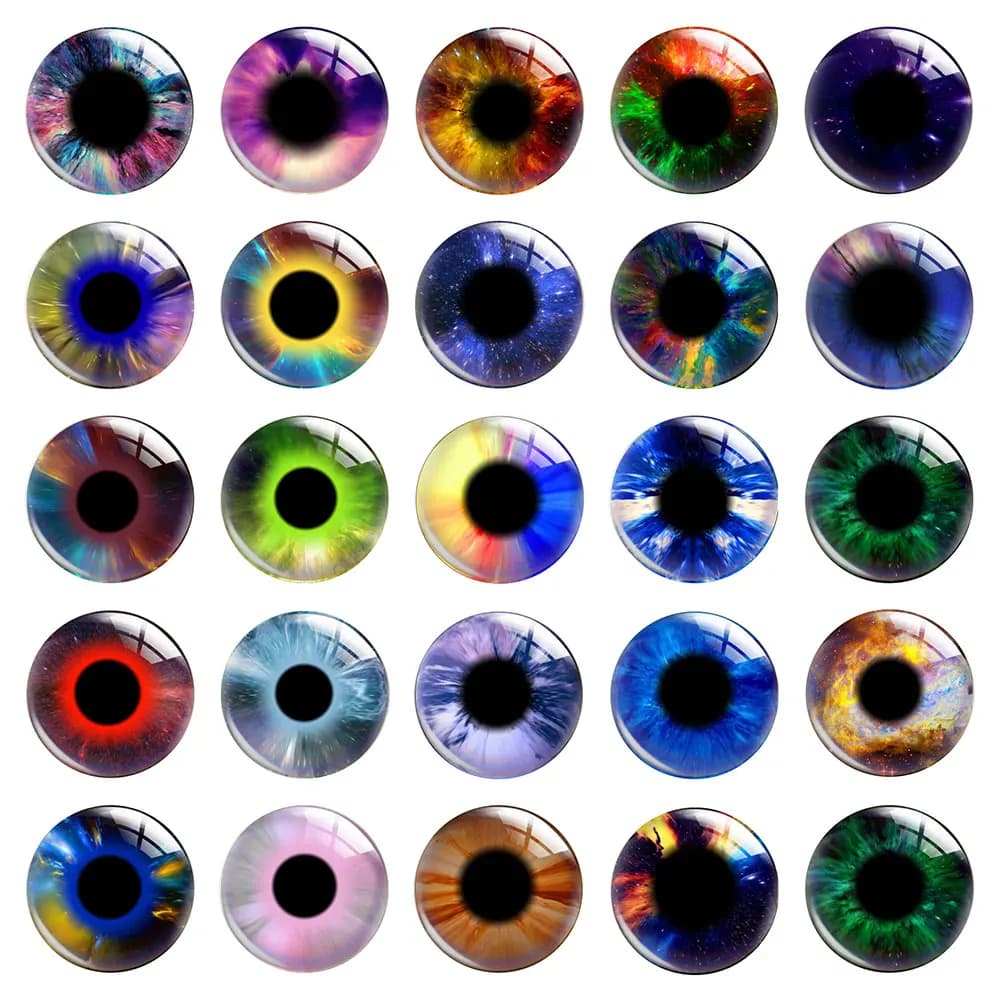 Round Science Fiction Iris Eyeball Pupil Eyes Toy Doll Ragdoll Photo Glass Cabochon Flatback Demo Cameo For Diy Jewelry Making