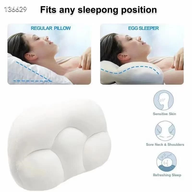 Cuscino in nanofibra a forma di uovo per supporto lombare e cervicale, a forma di nuvola, terapeutico, traspirante, multifunzionale, cuscino abbraccio.