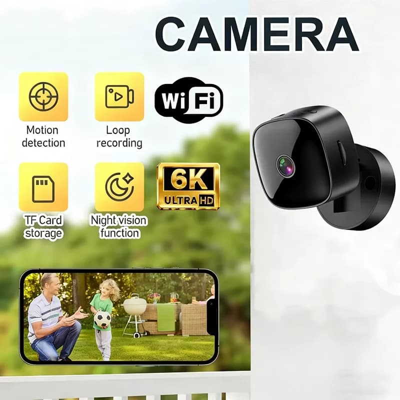 Mini telecamera HD 6K Telecamera Wifi Protezione di sicurezza wireless Monitor remoto Videocamere Videosorveglianza Smart Camera domestica