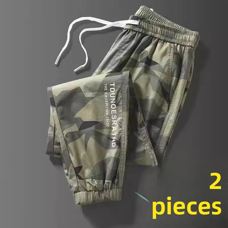 Men's Casual Loose Camouflage Work Trousers Wear-Resistant Dirt-Resistant Construction Site Loose Leggings Summer Fashion
