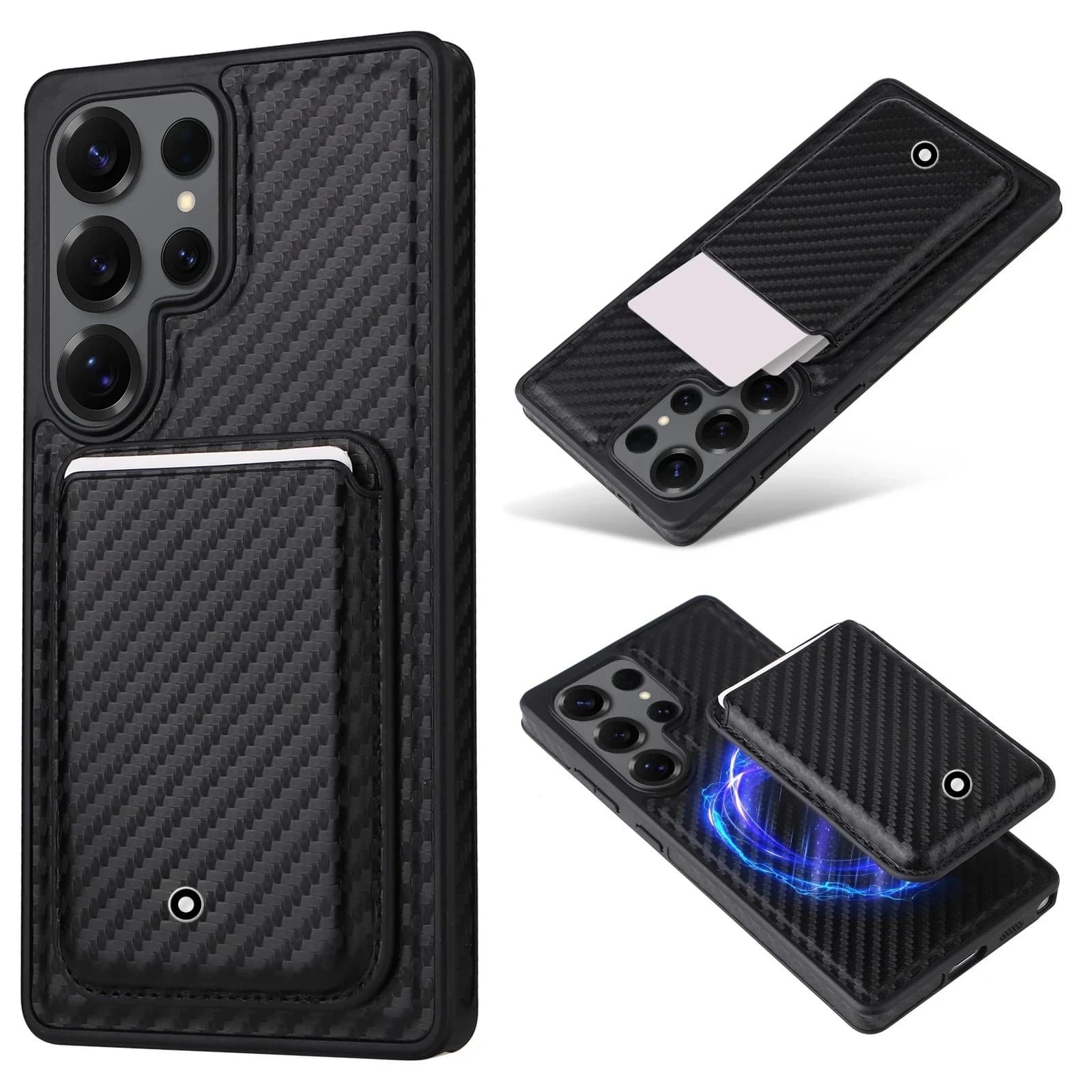 Custodia a Portafoglio Magnetica di Alta Gamma per Samsung Galaxy S26 S25 Ultra/S24 Ultra/S23 Ultra, in Pelle Saffiano Business Elegante