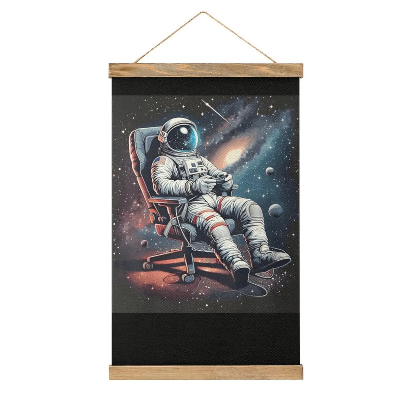 Sedia da gioco per astronauta, disegno spaziale, decorazione artigianale per ufficio, lino, pittura sospesa, vendita calda, decorazione in stile scherzo divertente