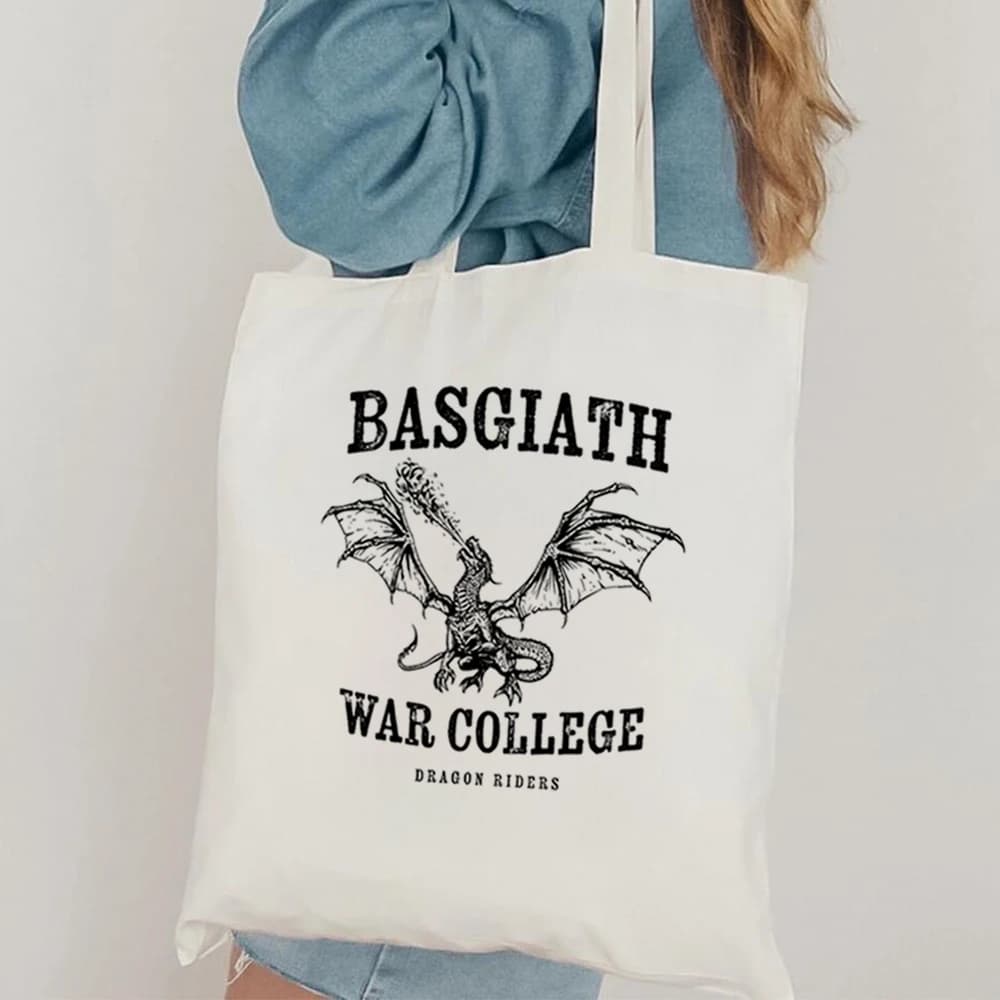 Women's bag Basgiath War College Tote Bag Golden Dragon Rider women's bag with fourth wing woman's bag Violet pendentail Book Lover Tendy Tote Bag