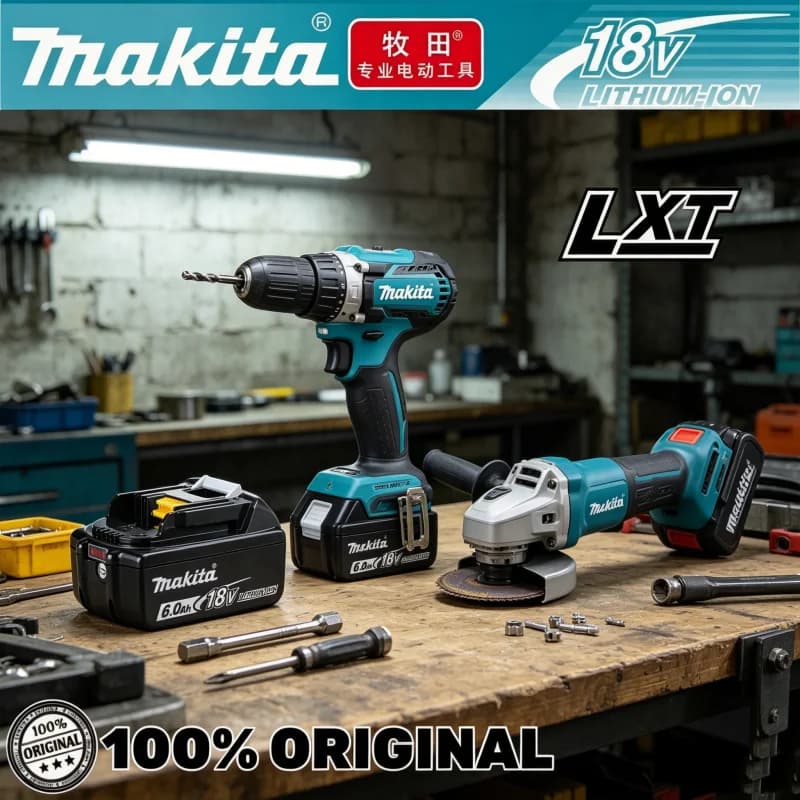 Batteria originale Makita 18V 6.0Ah con set caricabatterie per utensili elettrici Makita 18V DDF487 DTW700 GBA404 DUC150Z DHR183Z