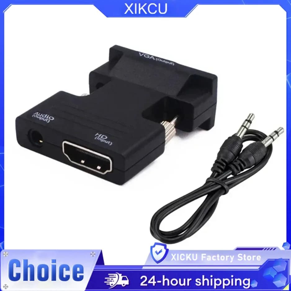 Convertitore femmina-vga maschio compatibile HDMI ‌ Con audio 3 proiettori da 5 mm Monitor PC ad alta definizione Set Top Box Connettori