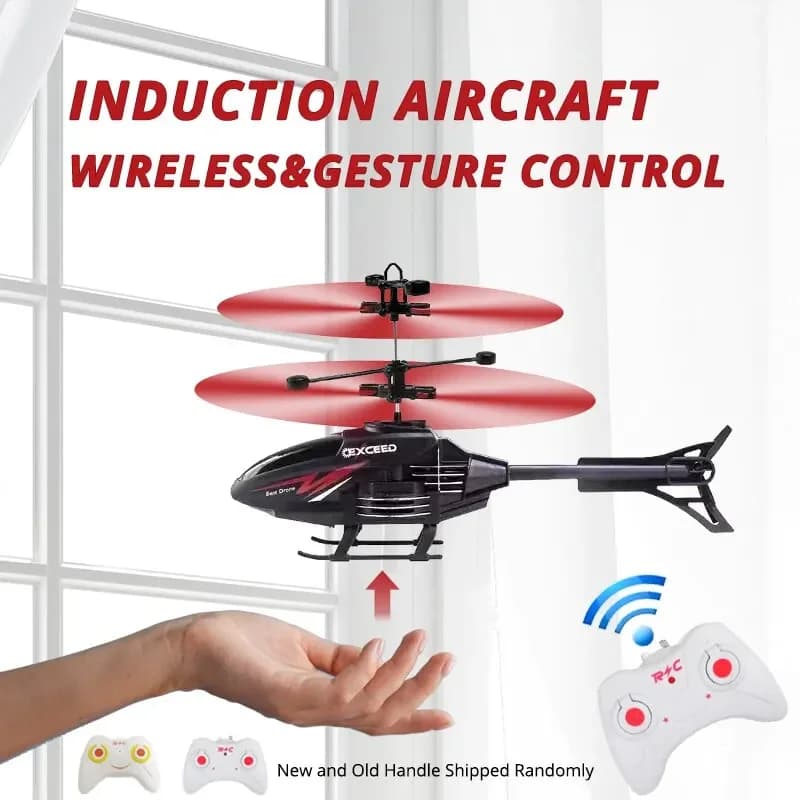RC 2CH induzione levitazione elicottero rilevamento gesto telecomando rondol aereo galleggiante con luci giocattoli per bambini ragazzi gioco all'aperto