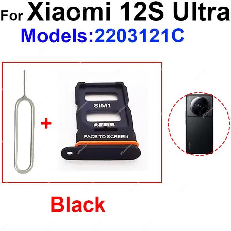Parti di riparazione di ricambio per supporto vassoio scheda SIM per Xiaomi 12s 12s 12T Pro 12s Adattatore scoket per slot per scheda lettore Ultra Sim