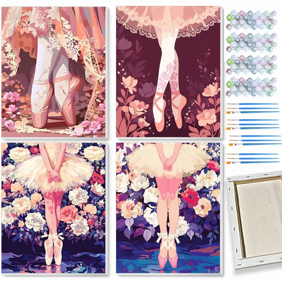 CHENISTORY Ballet Paint By Numbers Wall Decor Paint Kit For Beginner Figure Painting Paint Crafts Digital Oil