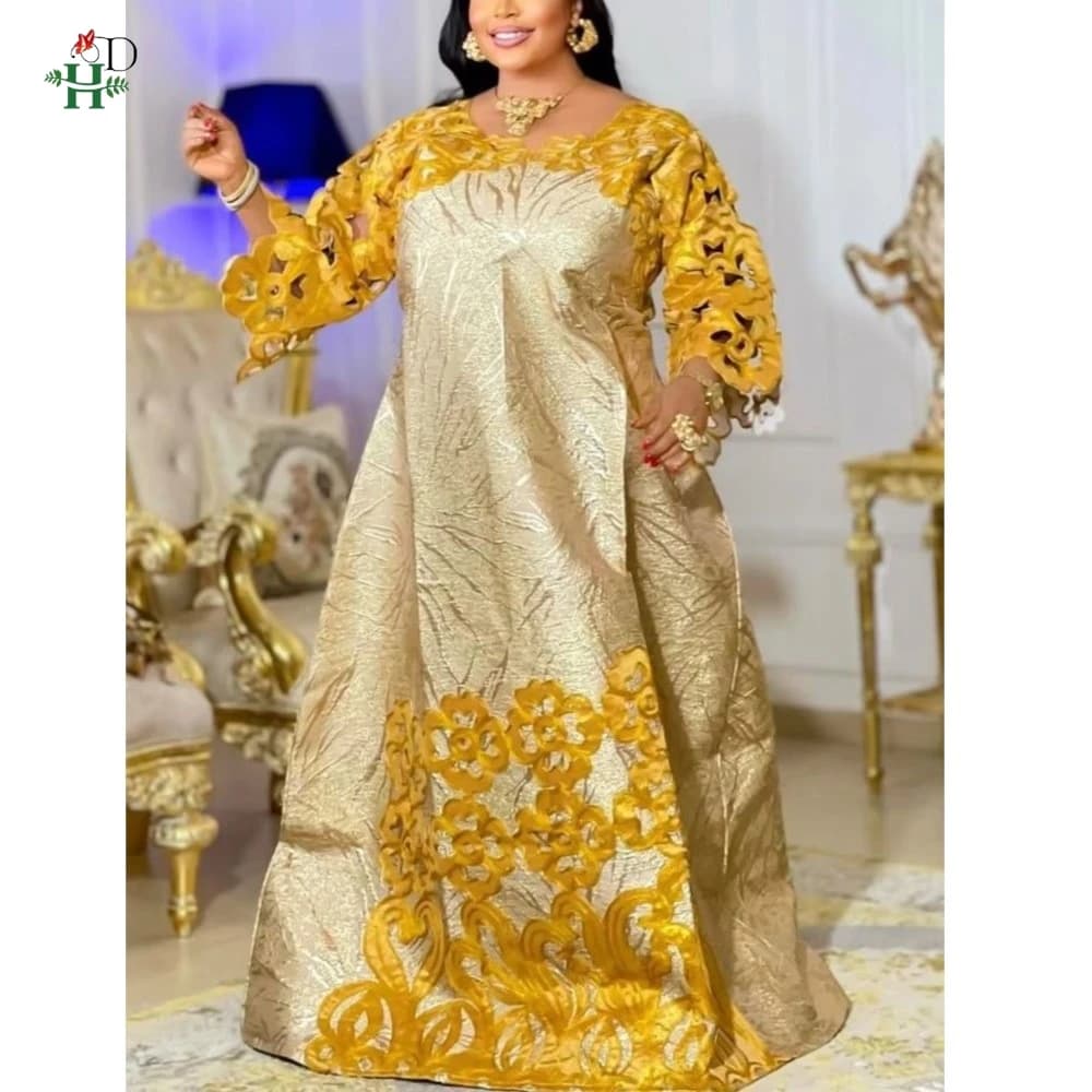 H&D African Dresses for Women, Turkish Dress with Sequins and Diamonds, Fashion African Clothing, Boubou Africain Femme 2026 New