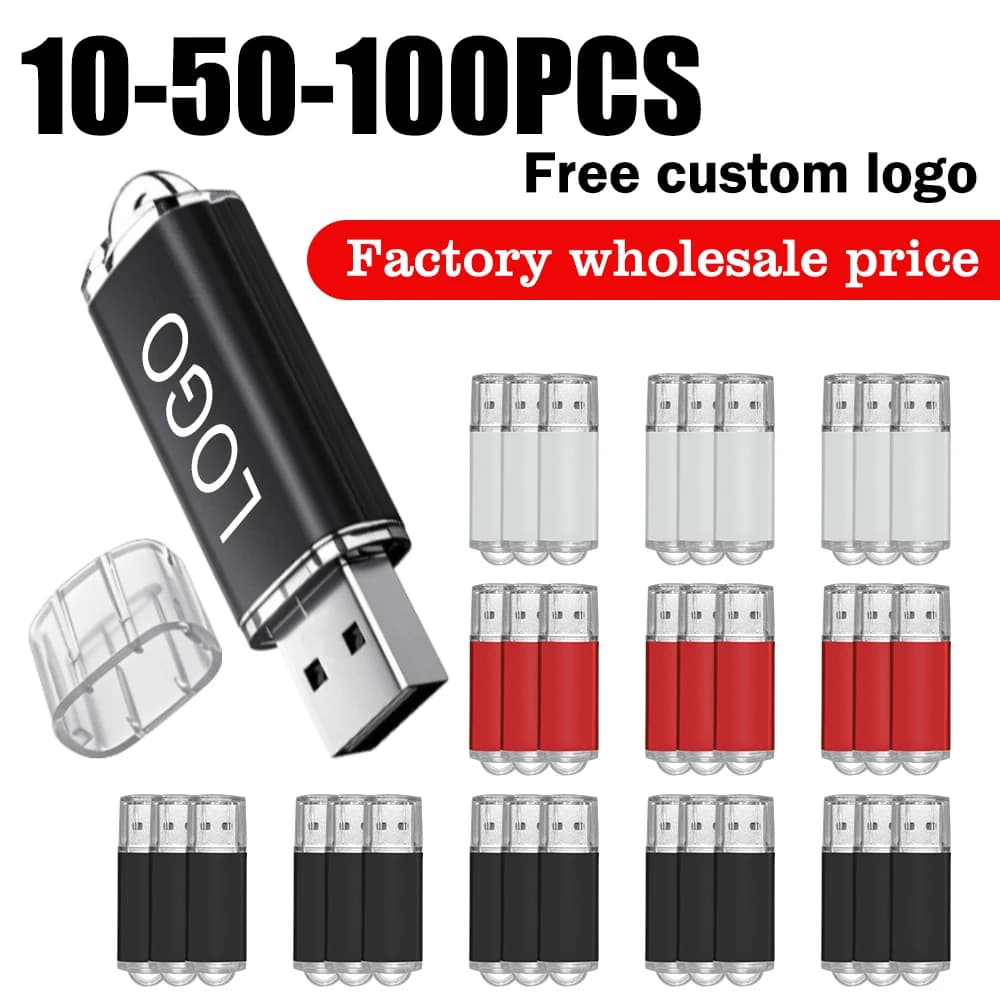 10/50/100 Pz/lotto Colore USB Flash Drive 2.0 4GB 8GB 16GB Mini Memory Stick Pendrive 32GB 64GB USB Stick Flash disco laser libero