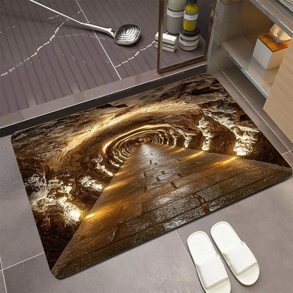 Visual Error Big Pit Sentence Pit Door Mat Visual Stereoscopic Deep Well Carpet Kitchen Home Anti Slip Door Mat
