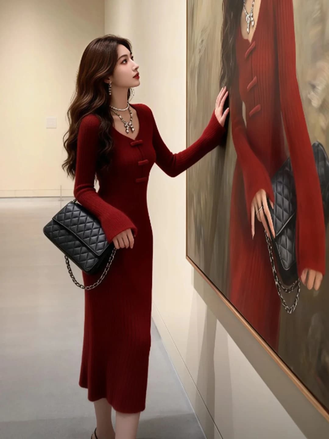 Sexy Stylish Red Bodycon Dress Spring City Commute Street Style Church Date Knitted Skirt Polyester Fiber Medium Stretch
