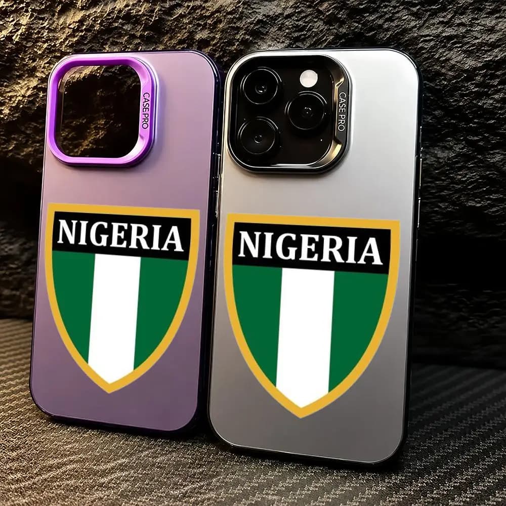 ports Nigeria Flag football Phone Case For iPhone 11/12/13/14/15/16/17 Pro Max Color Gradient TPU Case Shockproof Cover
