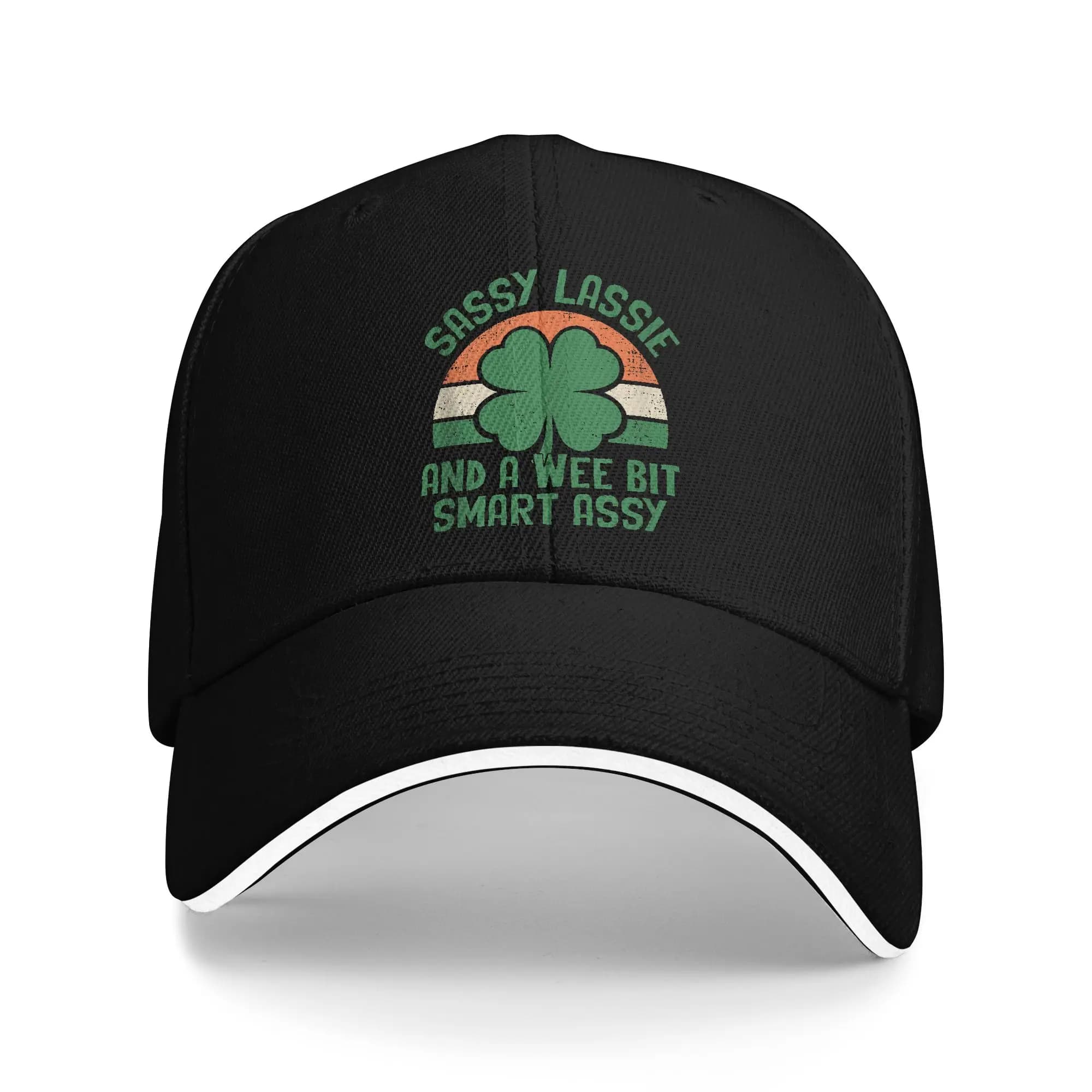 Cappellino da Baseball con Design 'Sassy Lassie and A Wee Bit Smart Assy' per il Giorno di San Patrizio, Cappello Trucker da Uomo, Moda Estiva, Cappellini da Baseball per Palestra