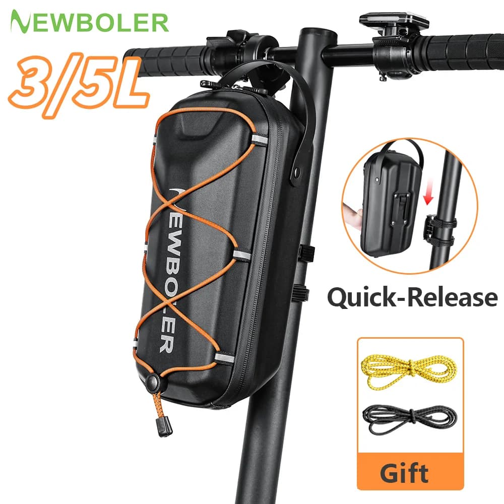 Borsa a Sgancio Rapido NEWBOLER 3L/5L per Monopattino Elettrico, Borsa Rigida in EVA da Appendere, Borsa per Bicicletta Elettrica Pieghevole
