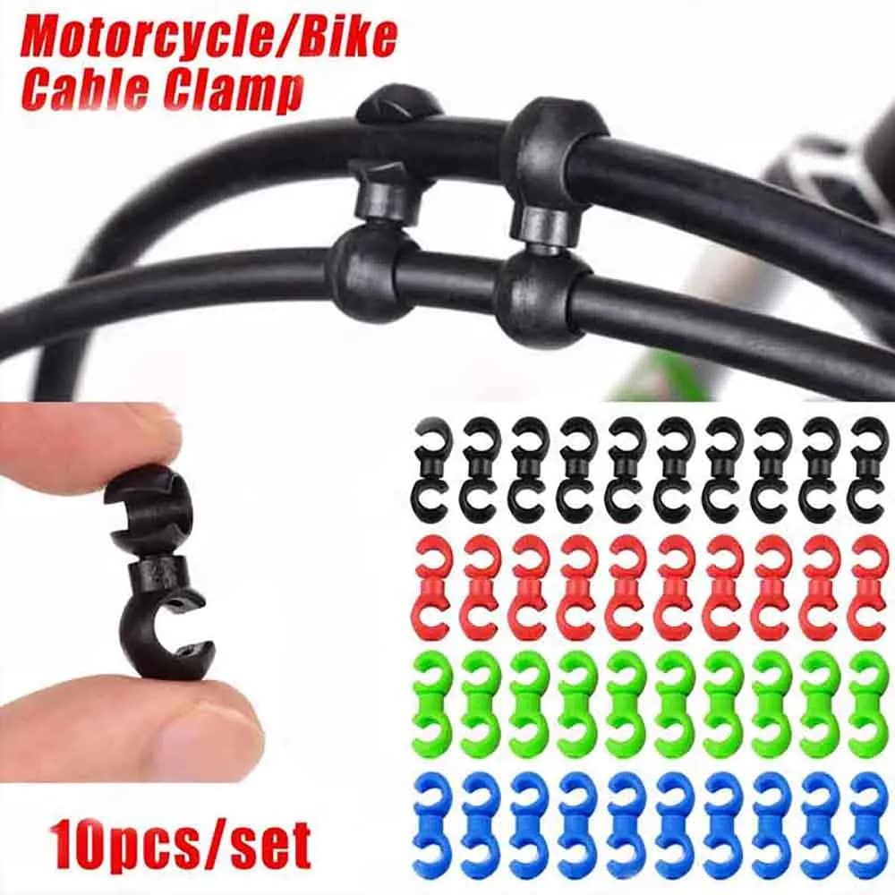 10Pcs S Style Bike Cross Line Clips Rotatable Brake Derailleur Cable Organizer Clamp Universal MTB Road Bicycle Cable Manager