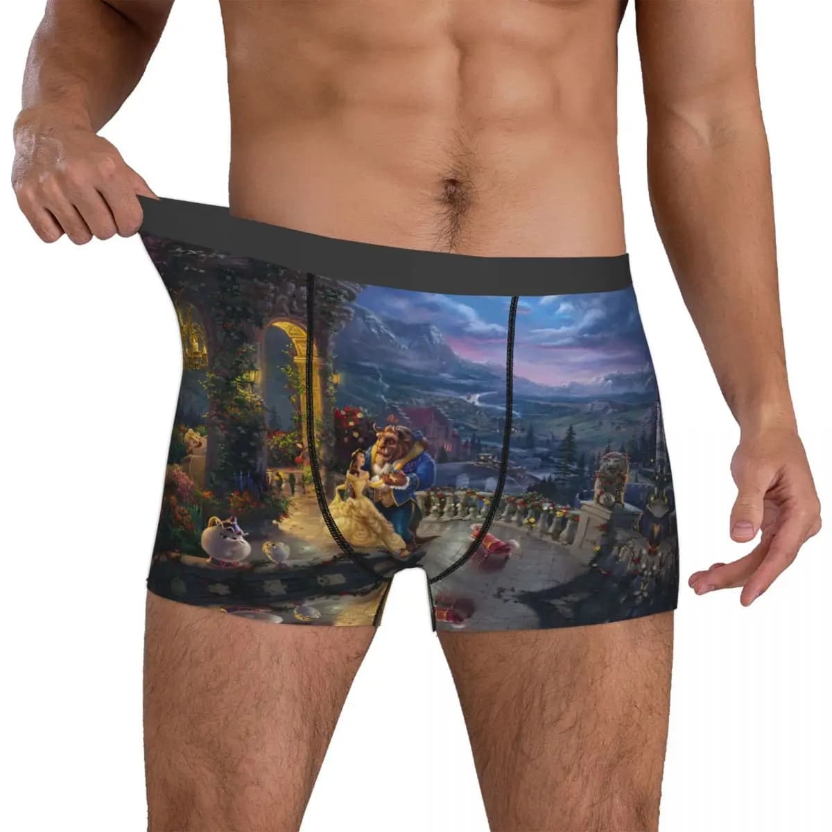 Custom Beautyes Anime Beastes Intimo da uomo elasticizzato Belle Beast Boxer Briefs Shorts Mutandine morbide per uomo