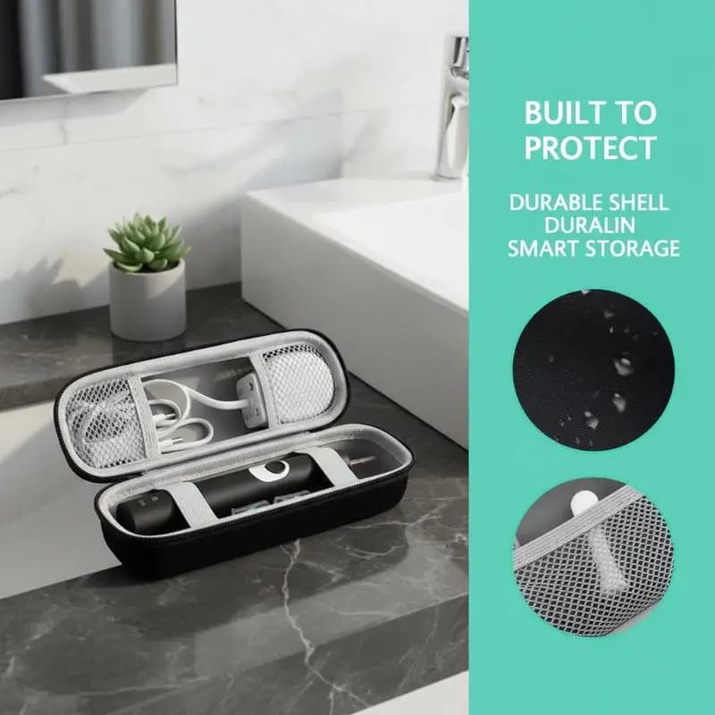 【L】Custodia protettiva rigida portatile in EVA per spazzolino elettrico, impermeabile, per viaggio, portaoggetti per strumenti dentali