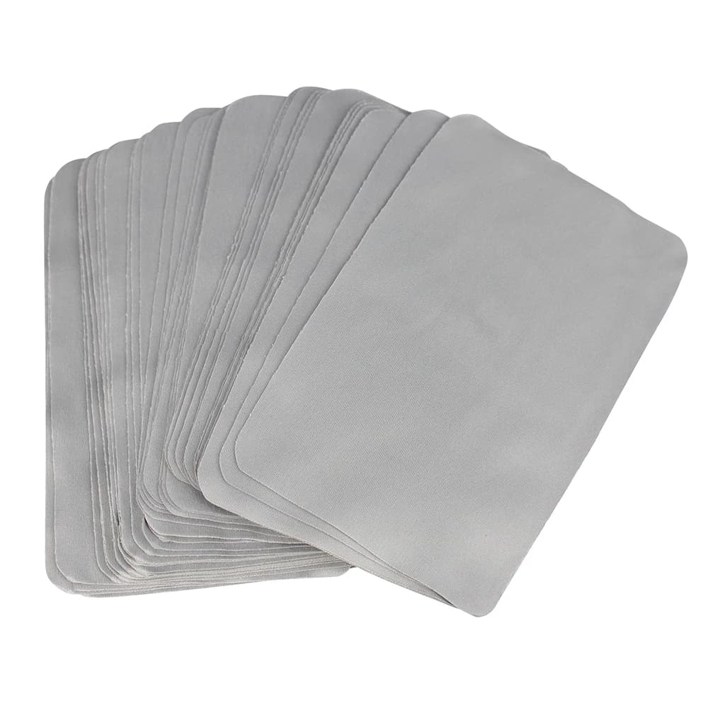100 pz 175gsm 15x9 cm Grigio Occhiali Da Sole Occhiali Da Vista Lente Pad Del Telefono Panno di Pulizia In Microfibra Grigio di Piccole Dimensioni Rettangolo pulire