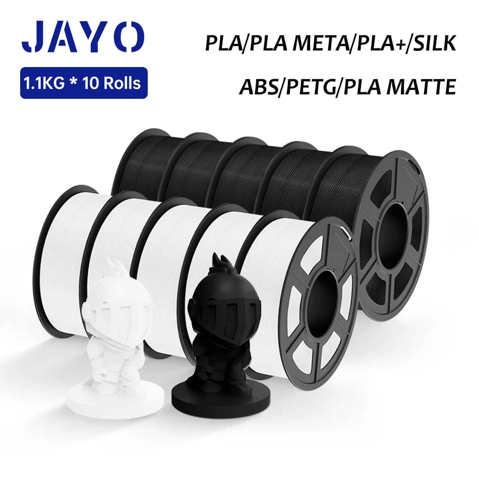Filamento JAYO PLA / ABS / PETG / Seta / ASA /TPU /PLA+ 10 rotoli Filamento stampante 3D 1,75 mm 0,65/1/1,1 kg Filamento 3D avvolto ordinato