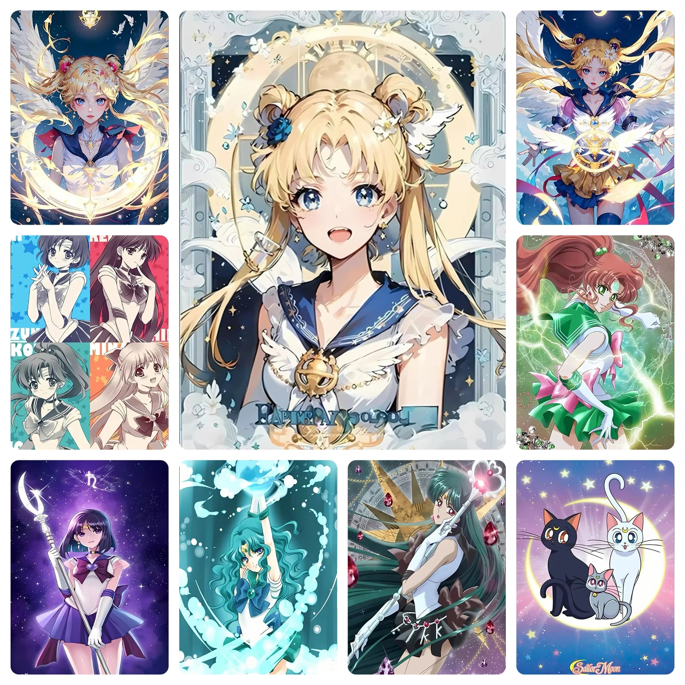 Kit Pittura Diamante Sailor Moon Anime per Decorazione Pareti Casa, Camera da Letto, Soggiorno, Bagno, Regalo Divertente, Pittura Fai da Te 5D Senza Cornice