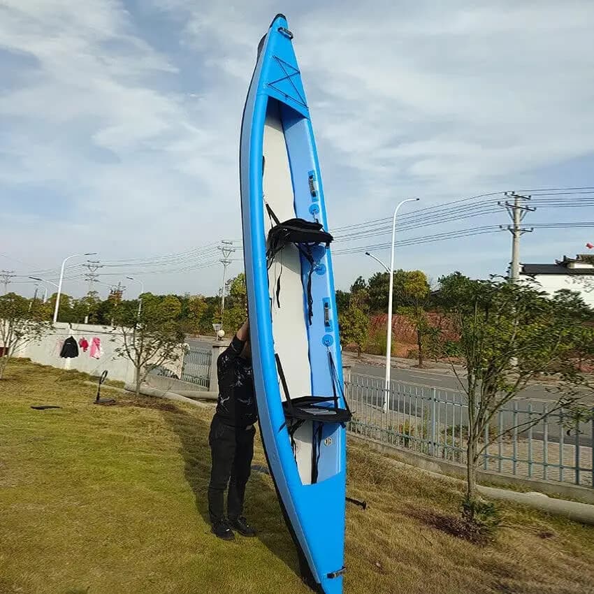 Kayak da pesca gonfiabile personalizzato con logo, colore e dimensioni a scelta, in tecnologia Drop Stitch, canoa kayak gonfiabile.