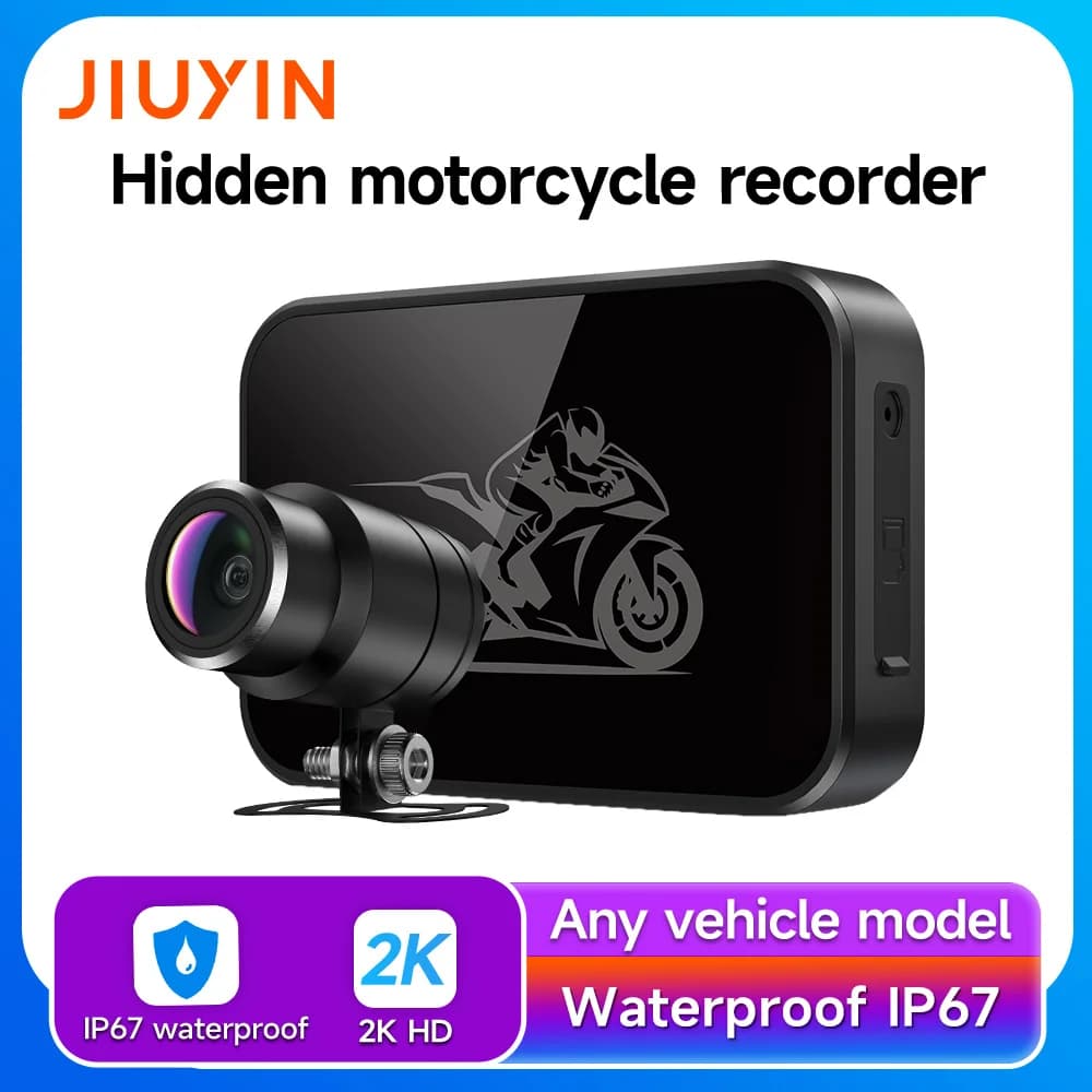 JIUYIN Motorcycle Single DVR 2K Action Camera Recorder Motorcycle Dash Cam Front & Rearview Waterproof Night Vision Camera WiFi