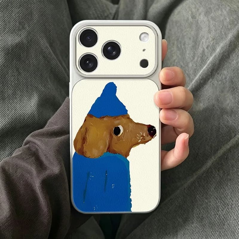 Funny Dog Phone Case for iPhone 17 Air 16 15 14 13 Pro Max Shockproof Fundas Cover White Color Coques