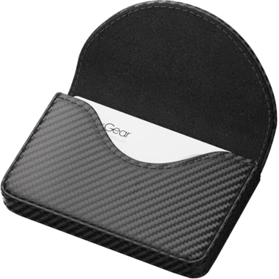 Business Card Holder Case, PU Leather Business Card Case for Purse, Pocket Travel Name Card Holder Wallet for Men or Women Gift