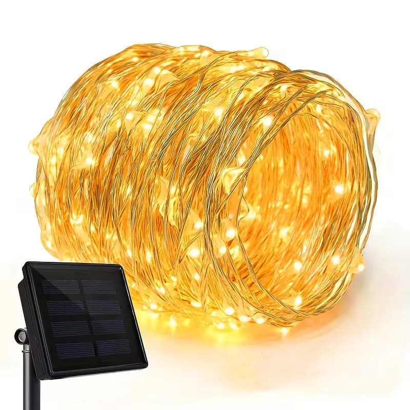 Ghirlanda LED a Energia Solare con 8 Modalità, Luci Decorative Impermeabili per Esterni, Giardino, Recinzione, Patio, Balcone, Albero, Pianta