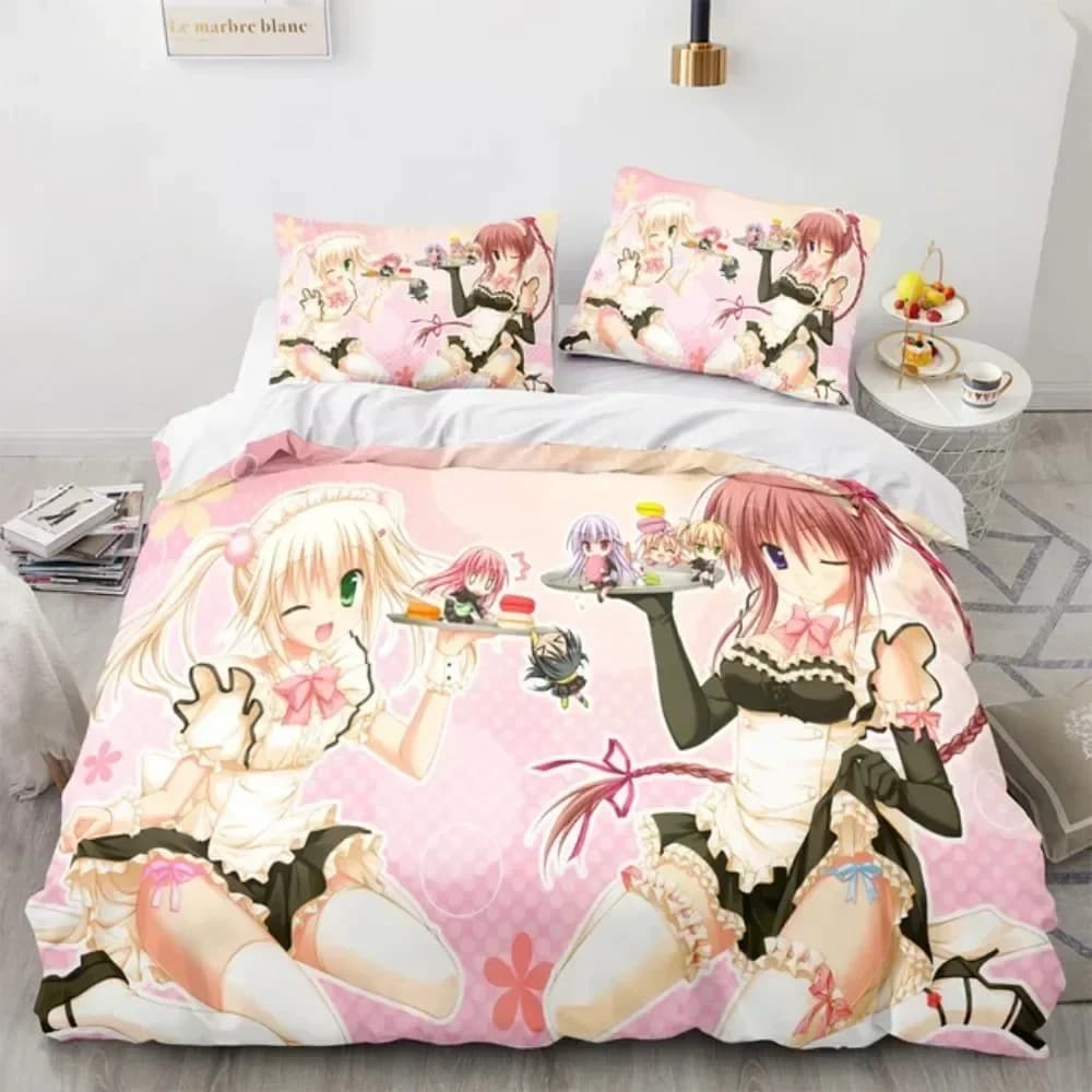 Anime Kotori Itsuka Cosplay Set letto stampato Copripiumino Federa Set biancheria da letto Lenzuolo Copripiumino Completo Queen King Size