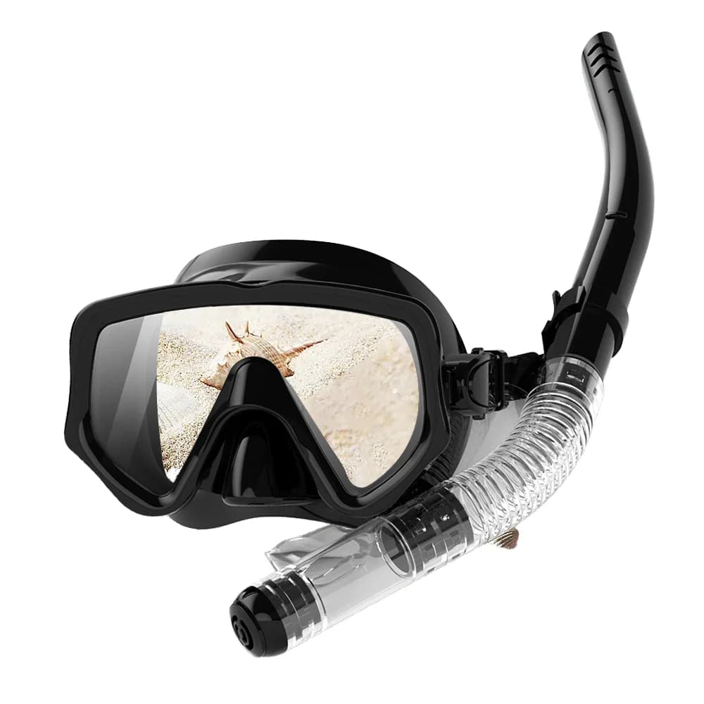 Set Snorkeling Disponibile Subito: Maschera Subacquea in Silicone Semi-Secca Anti-Appannamento con Lente da 3,2 mm e 2 Finestre