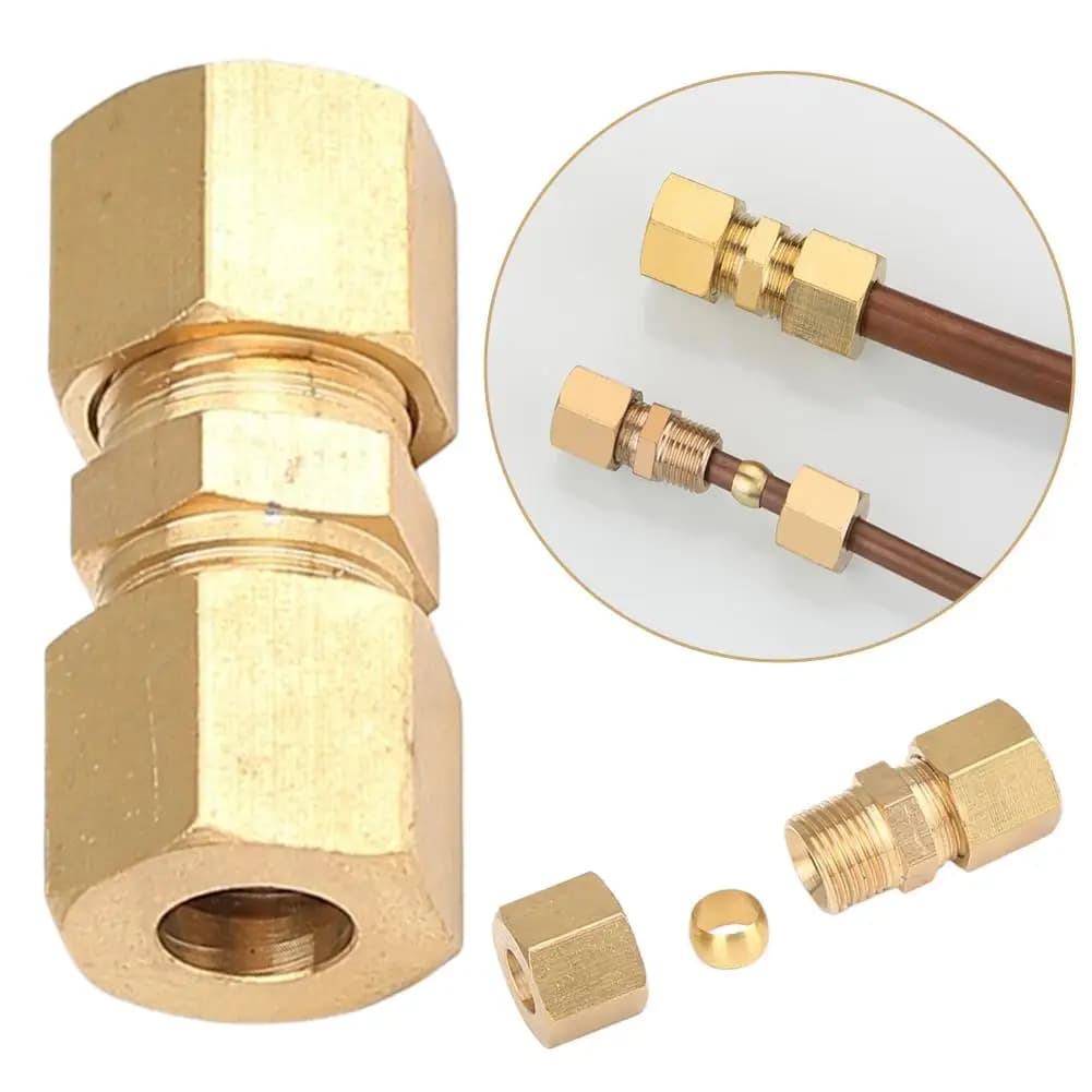 Automotive Brake Line Connector Copper Tube Double-ended Without Car Humidifier 4.75mm Ferrule Brake Joint Flaring Line B0I3
