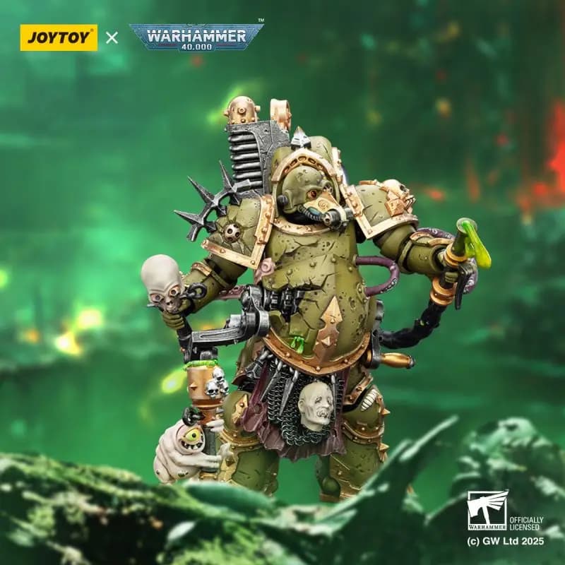 JOYTOY Warhammer 40K Death Guard Foul Blightspawn con Spruzzatore di Peste, Figura d'Azione 1:18, Modellino da Collezione per Adulti, Regalo
