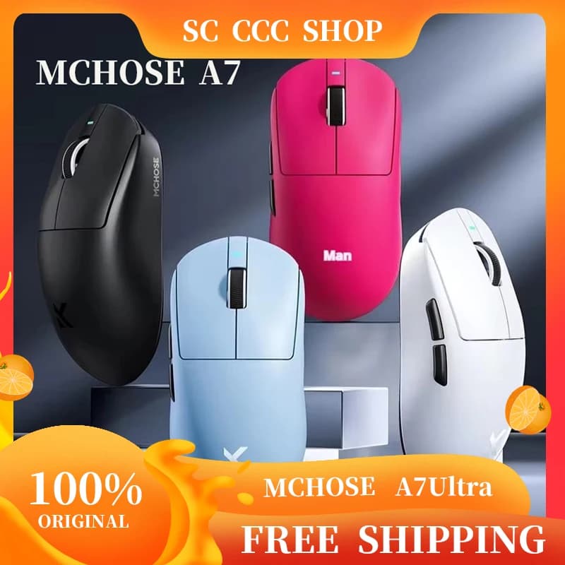 MCHOSE A7 Ultra Mouse Gioco elettronico competitivo Mouse da ufficio leggero per laptop Bluetooth wireless professionale a 3 modalità Paw3395