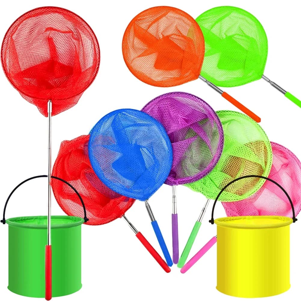 Children's Outdoor Entertainment Toys Stainless Steel Telescopic Fishing Net Insect Net Fishing Pocket Beach Fun Play Toys
