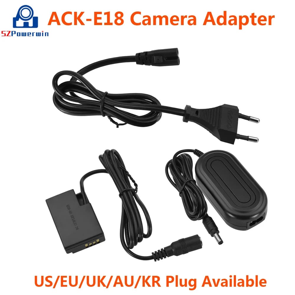 SZPowerwin ACK-E18 DR-E18 ACK E18 LP-E17 Adattatore fotocamera Accoppiatore fittizio per EL3 850D 800D 760D 750D 77D T6i T6S T7i SL3 SL2 X9i