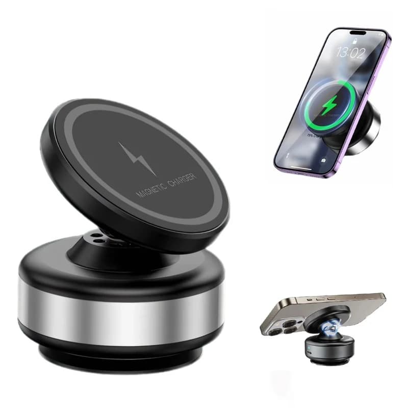 Vacuum phone support with wireless charging for cars 360 ° Revolving for all phones with magnetic functions