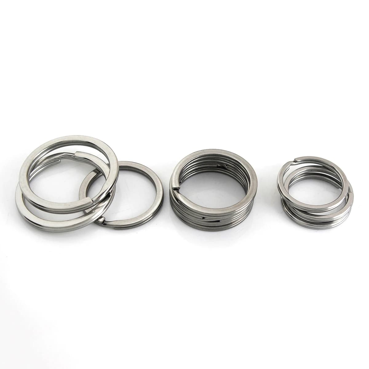 5 pezzi in acciaio inossidabile anelli divisi filo piatto doppio anello portachiavi O Ring 15-38mm portachiavi portachiavi accessori hardware fai da te