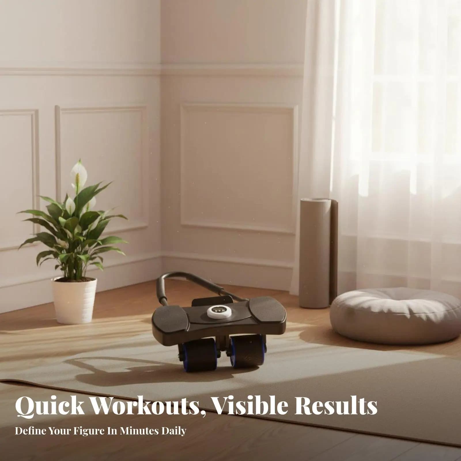 Core Exercise Equipment Abdominal Roller Wheel with Elbow Support for Strength Training Ab Workout Machine for Home Use