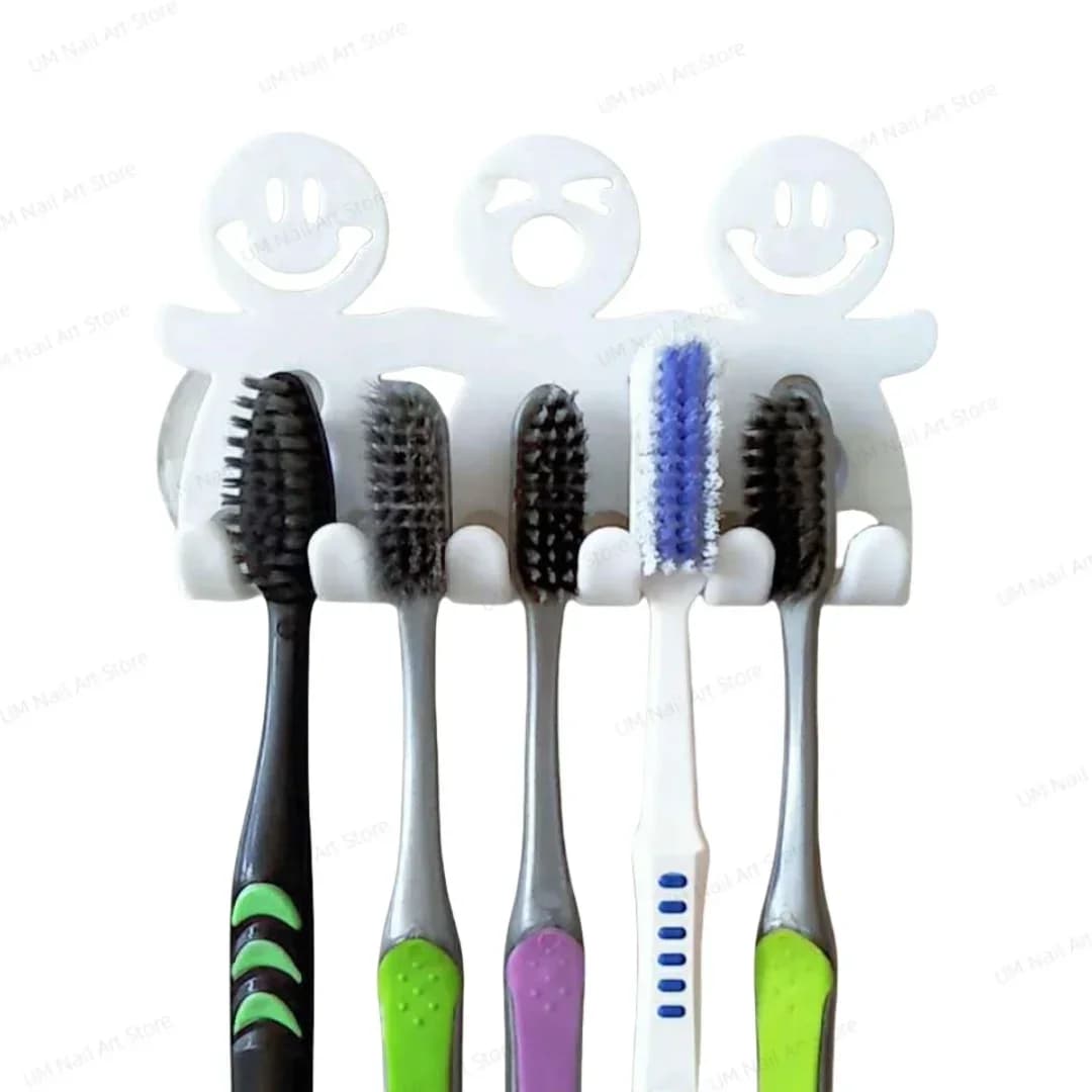 1Pc Portaspazzolino Ventosa a parete 5 posizioni Cartoon Set da bagno Accessori da bagno Contenitori per spazzolino da denti
