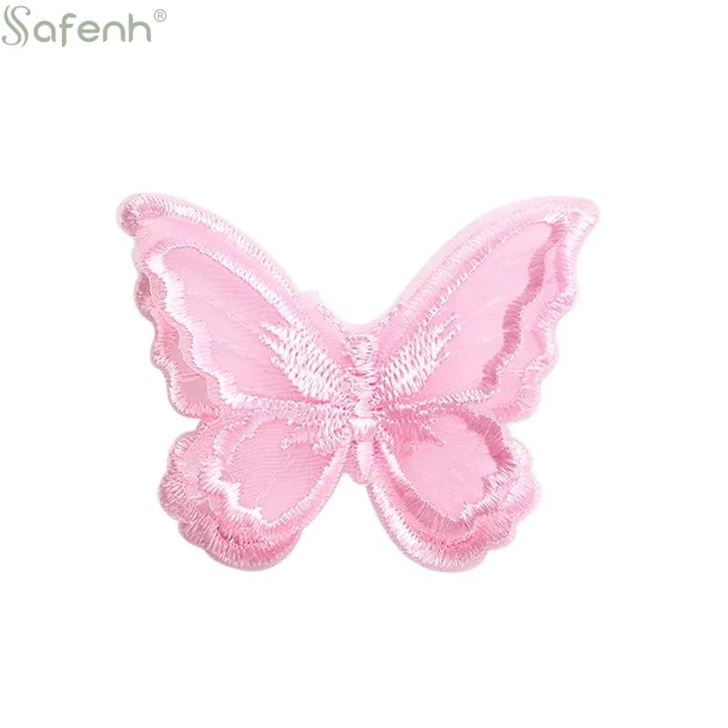 Embroidery Lace Butterfly Patch 10Pcs Sew Iron On Appliques for Wedding Bridal Dress DIY Craft Decoration